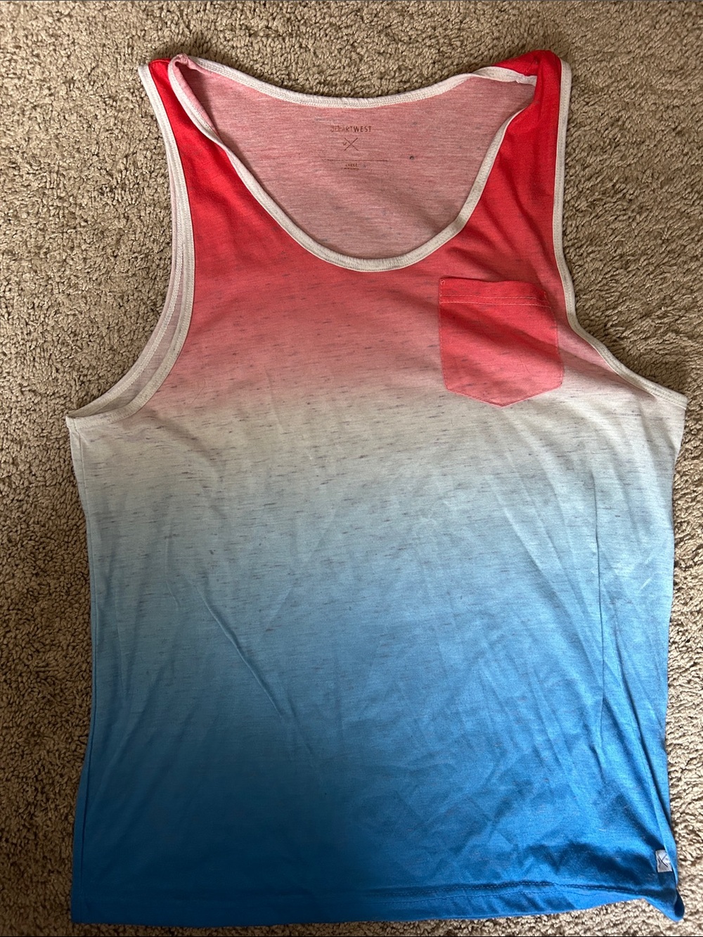 Men's Red to Blue Tank Top with Pocket